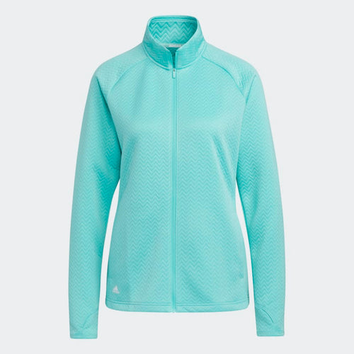 adidas TEXTURED LAYER Golf Knit Jacket | Acid Mint | Women's