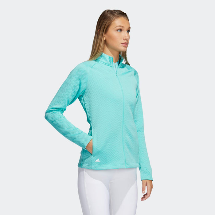 adidas TEXTURED LAYER Golf Knit Jacket | Acid Mint | Women's