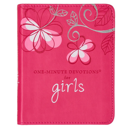 The One-Minute Devotions for Girls Pink Faux Leather Devotional