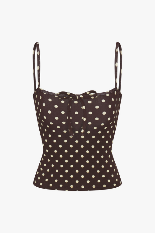 TIE CAMI IN ESPRESSO DOT