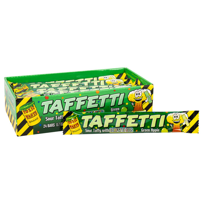 Toxic Waste Green Apple Sour Taffy Candy - 24 Count