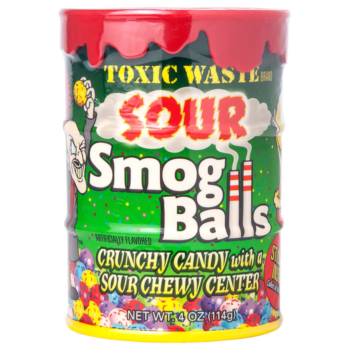 Toxic Waste Sour Smog Balls Candy Bank - 12 Count