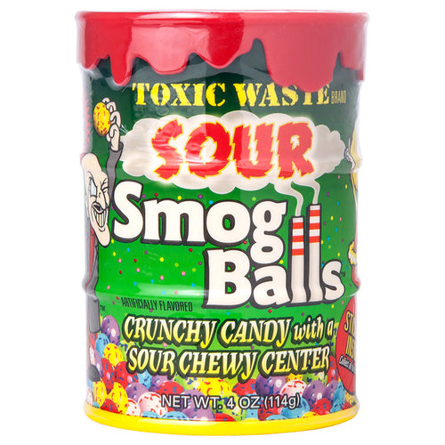 Toxic Waste Sour Smog Balls Candy Bank - 12 Count
