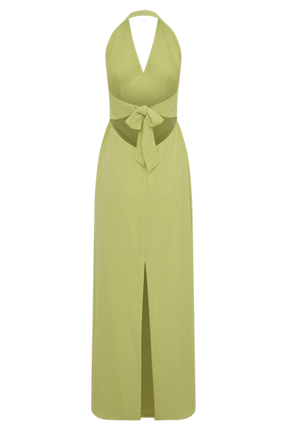 Valentina Chiffon Halter Maxi Dress - Pistachio