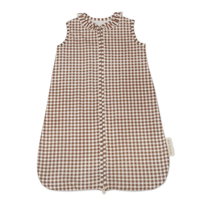 Walking Mum - Baby Sleeping Bag – Praliné Vichy & Strips Moka - Mabel & Fox
