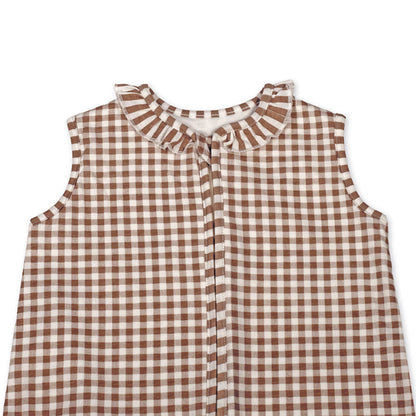 Walking Mum - Baby Sleeping Bag – Praliné Vichy & Strips Moka - Mabel & Fox