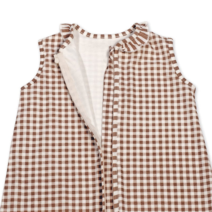 Walking Mum - Baby Sleeping Bag – Praliné Vichy & Strips Moka - Mabel & Fox