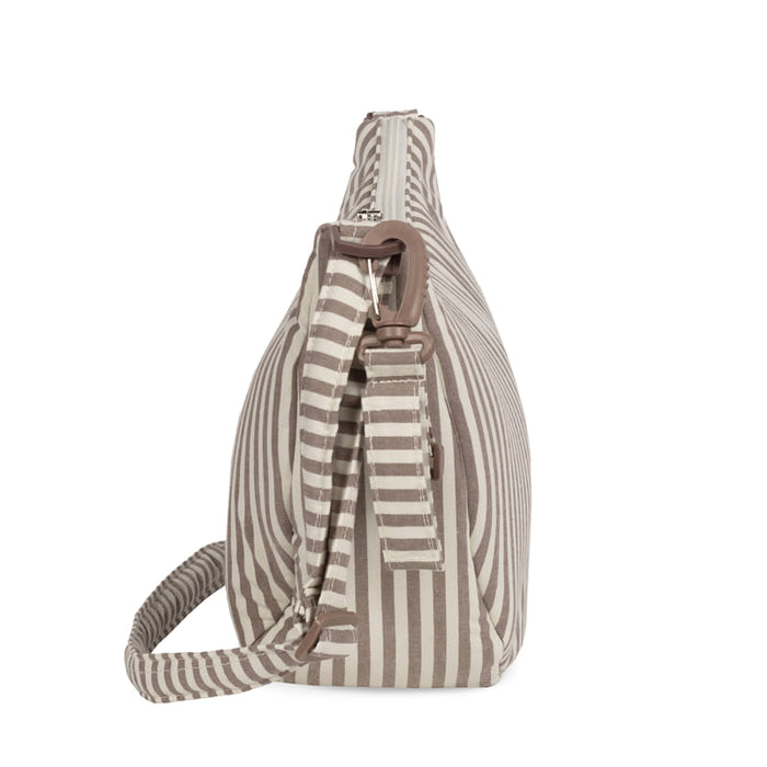 Walking Mum - Crossbody Bag - Praliné Strips Moka - Mabel & Fox