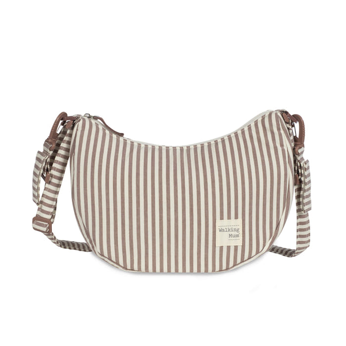 Walking Mum - Crossbody Bag - Praliné Strips Moka - Mabel & Fox