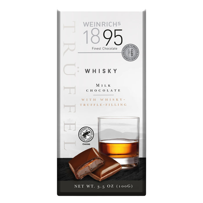 Weinrich's 1895 Milk Chocolate Whiskey Truffle Candy Bar - 10 Count