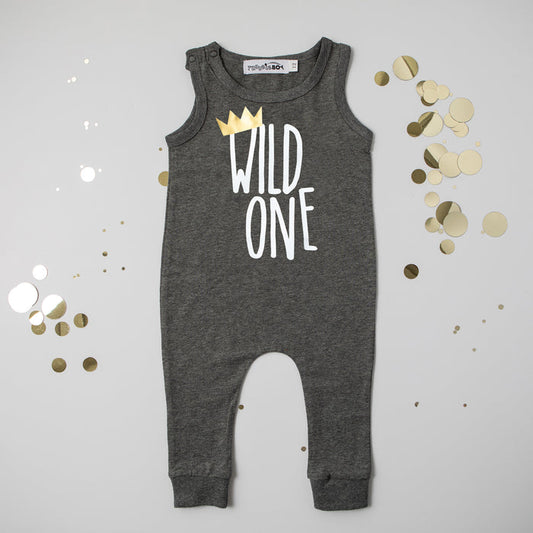 "Wild One" Slim Fit First Birthday Romper