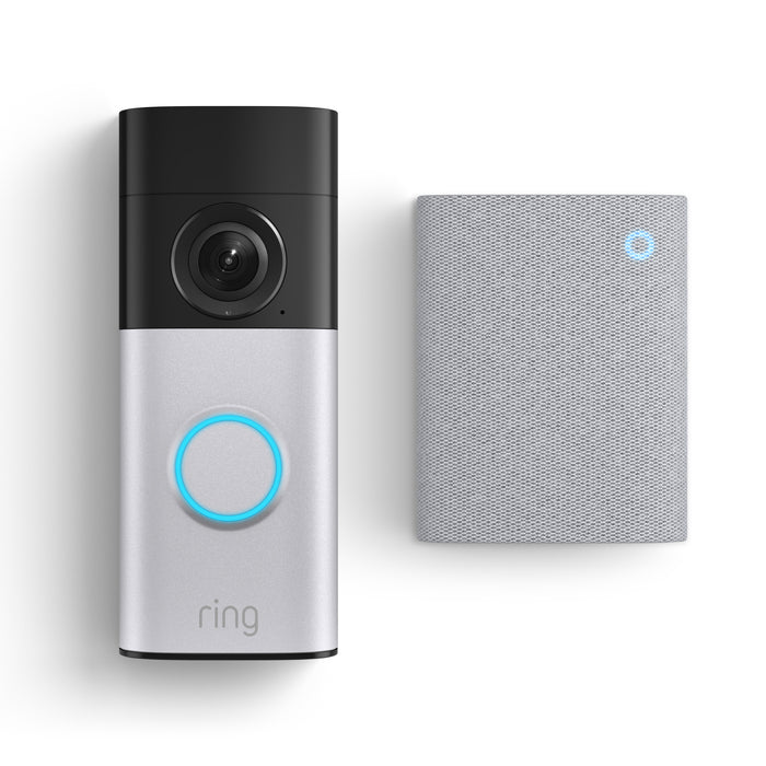 Wired Video Doorbell Plus and Chime (3rd Gen) side by side against a white background.