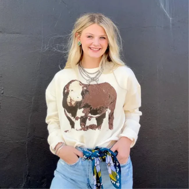 Women's Hereford Cropped Sweater in Cream