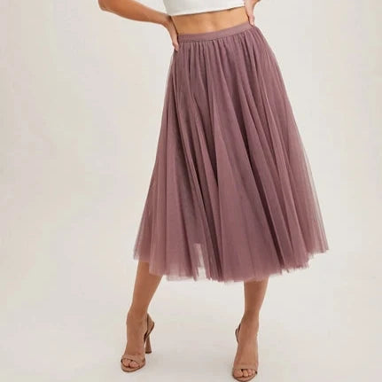 Women's Tulle Midi Skirt (Available in Three Colors)