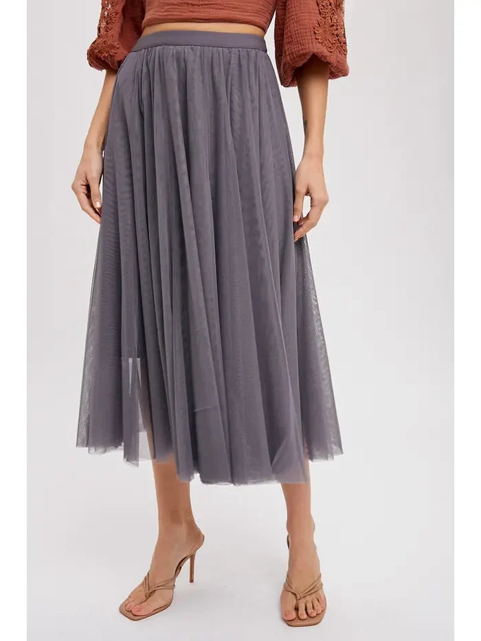 Women's Tulle Midi Skirt (Available in Three Colors)