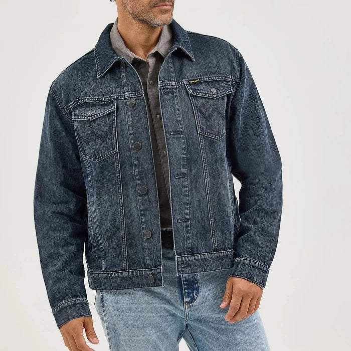 Wrangler Men's Retro Unlined Denim Jacket in Deep Blue