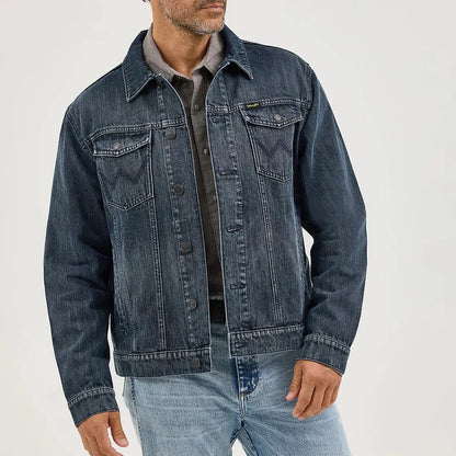 Wrangler Men's Retro Unlined Denim Jacket in Deep Blue
