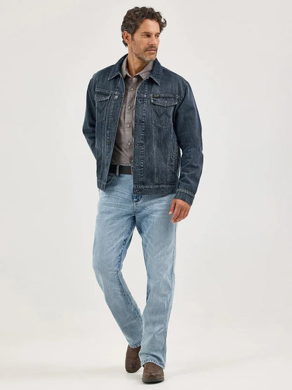 Wrangler Men's Retro Unlined Denim Jacket in Deep Blue