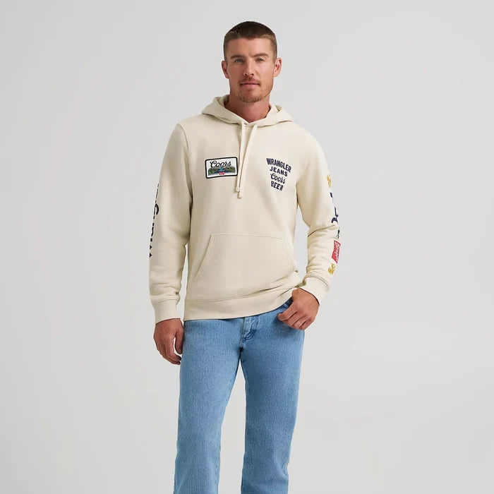 Wrangler x Coors Unisex Hoodie in Antique White