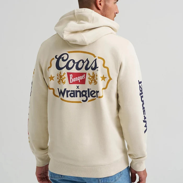 Wrangler x Coors Unisex Hoodie in Antique White