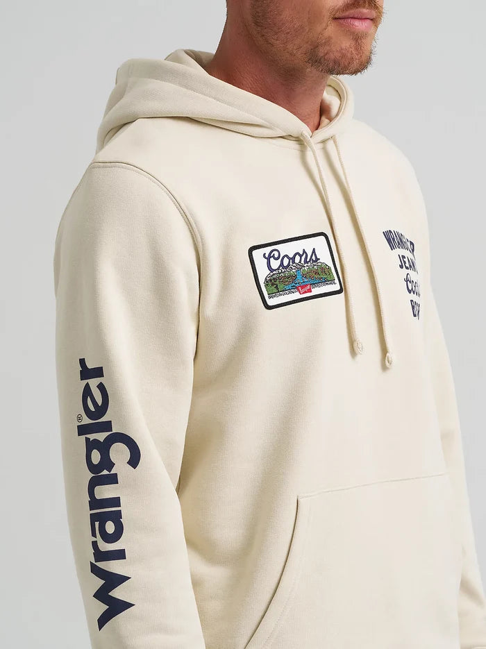 Wrangler x Coors Unisex Hoodie in Antique White