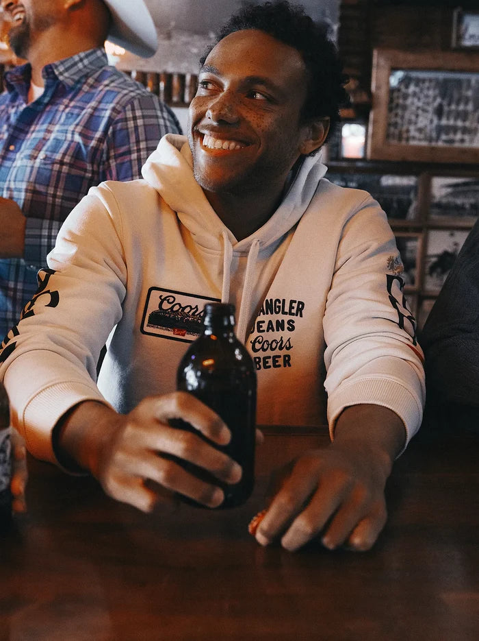 Wrangler x Coors Unisex Hoodie in Antique White