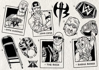 Wrestling inspired designs by Emily (2025)