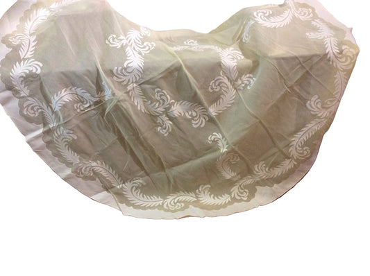 Yellow Organza and Linen Round Table Cloth with 6 Napkins.