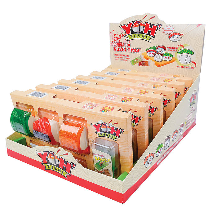 Yoh' Sushi Deluxe Marshmallow and Gummy Candy Sushi Bento Box - 6 Count - 2.12 OZ