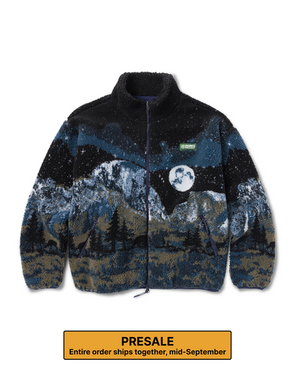PRESALE Shop Yosemite Night Views Full Zip High Pile Fleece Inspired by Yosemite NP | black